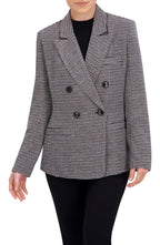 Double Breasted Plaid Unlined Blazer