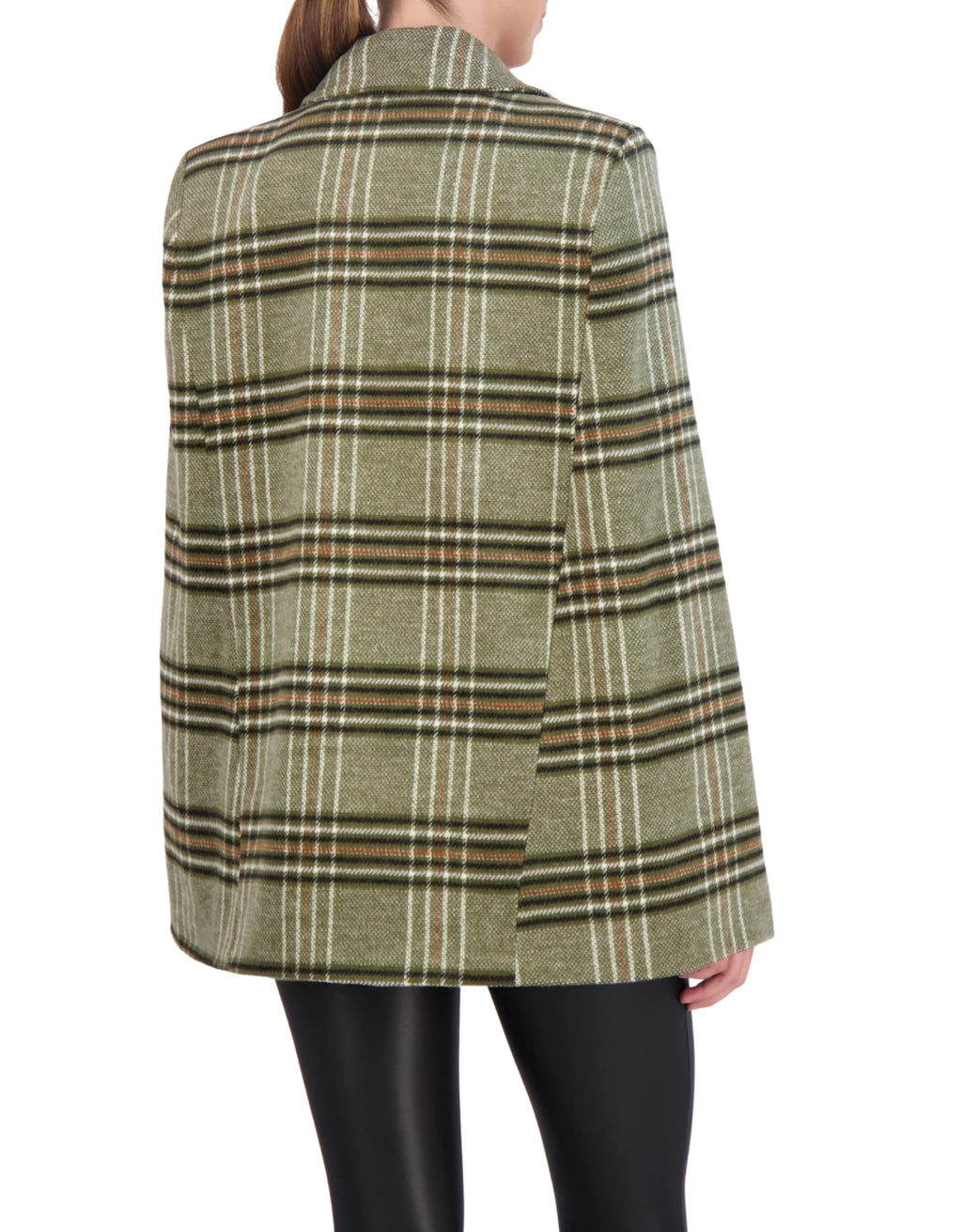 Vegan Cashmere Plaid Cape Jacket