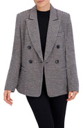 Double Breasted Plaid Unlined Blazer