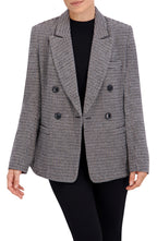 Double Breasted Plaid Unlined Blazer