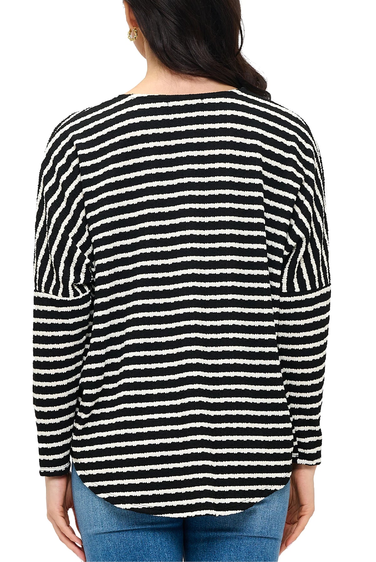 Half Zip Drop Shoulder Top