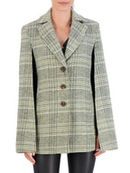 Vegan Cashmere Plaid Cape Jacket