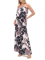 Printed Strapless Wide Leg Jumpsuit