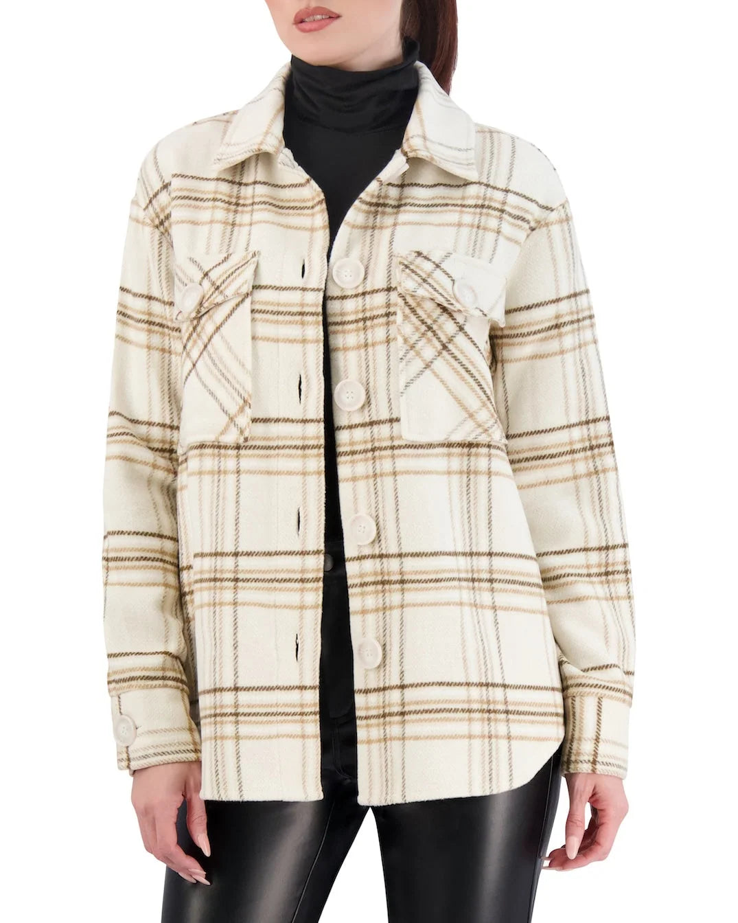 Unlined Vegan Cashmere Plaid Shacket