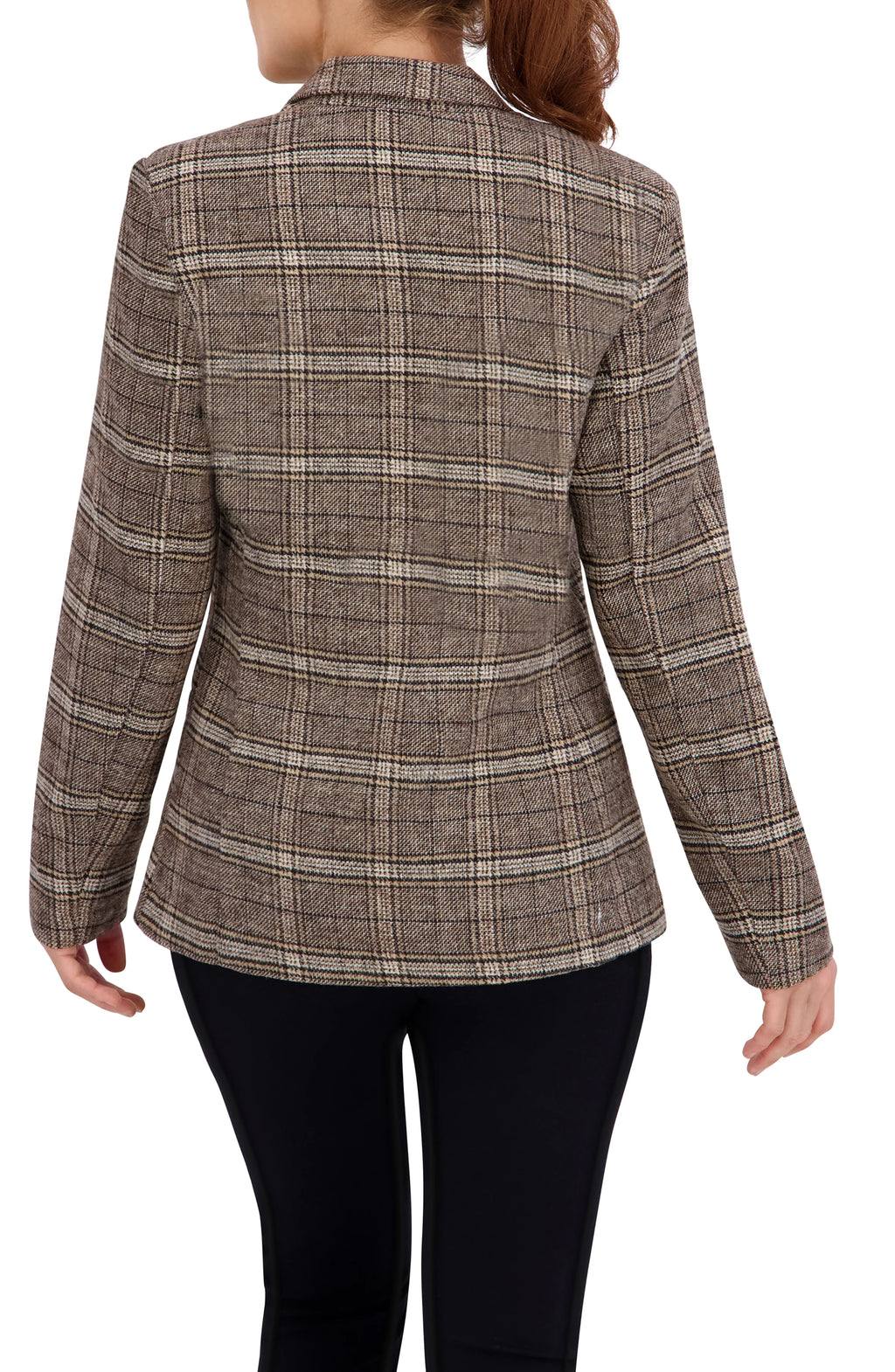 Double Breasted Plaid Unlined Blazer