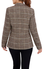 Double Breasted Plaid Unlined Blazer