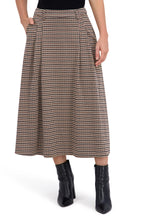 Plaid Midi with Front Pleats and Side Pockets