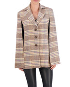 Vegan Cashmere Plaid Cape Jacket