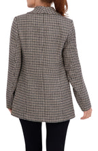 Shawl Collar Plaid Knit Unlined Blazer