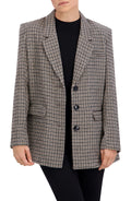 Plaid Single Breasted Boyfriend Blazer