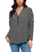 Half Zip Drop Shoulder Top
