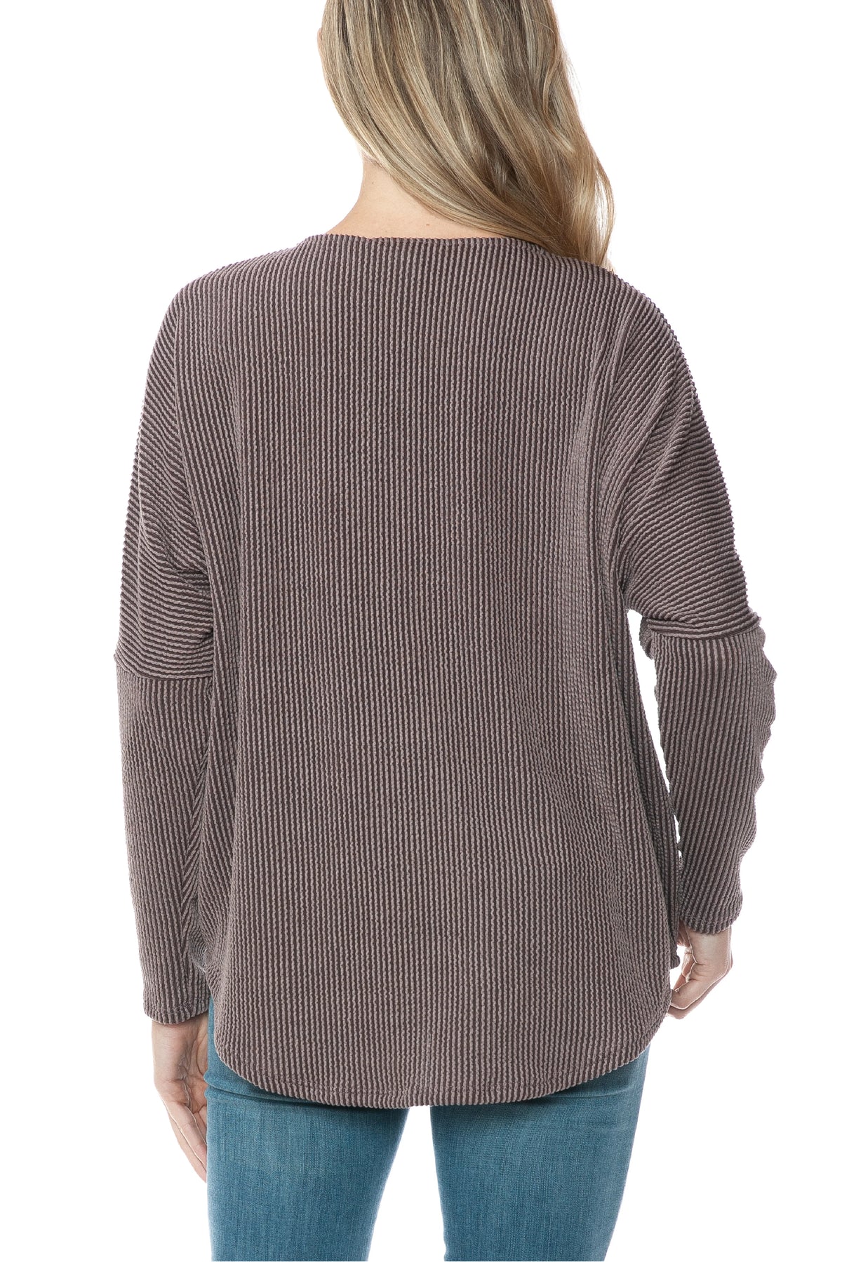 Half Zip Drop Shoulder Top