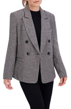 Double Breasted Plaid Unlined Blazer