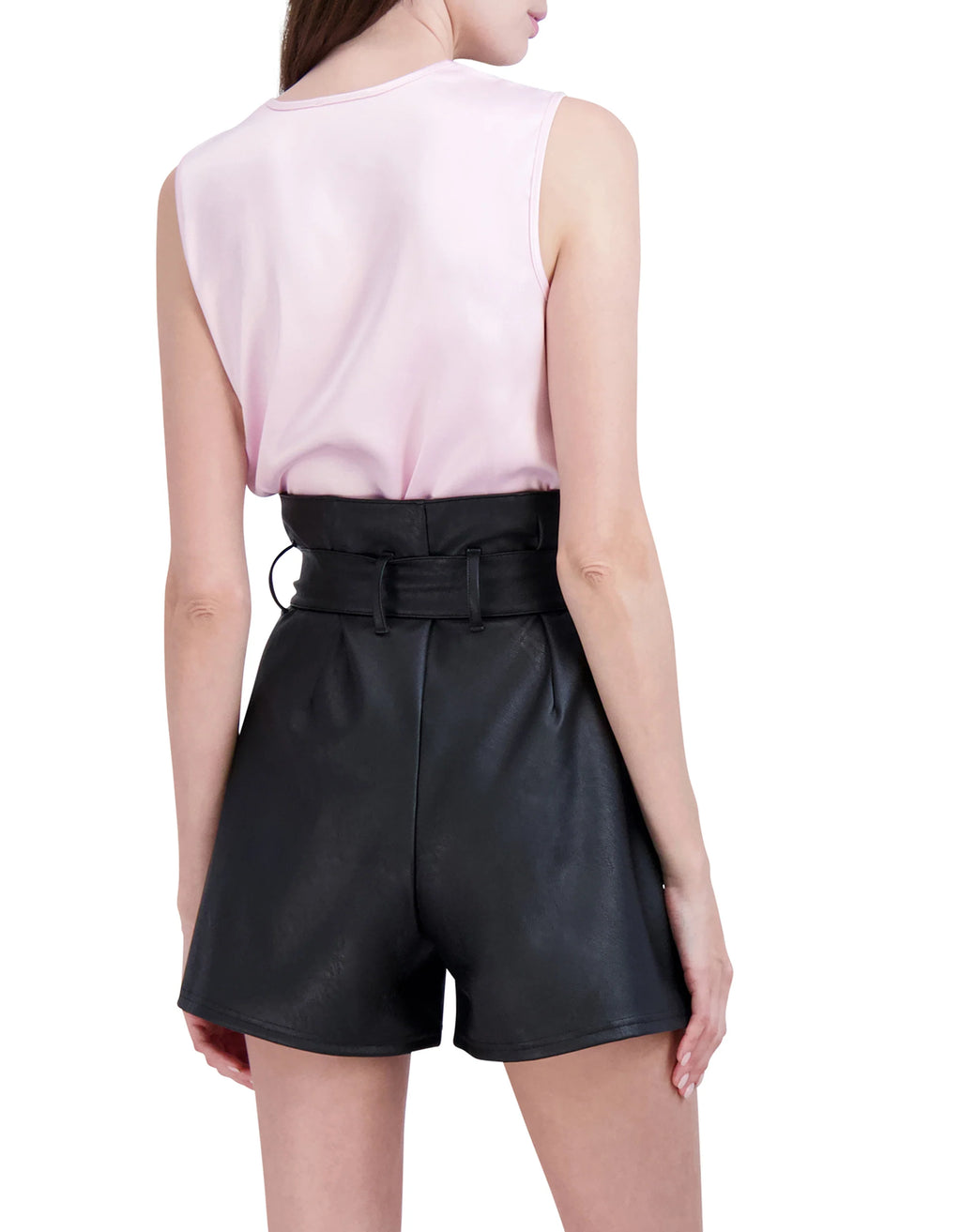 Satin V Neck with Lace Trim