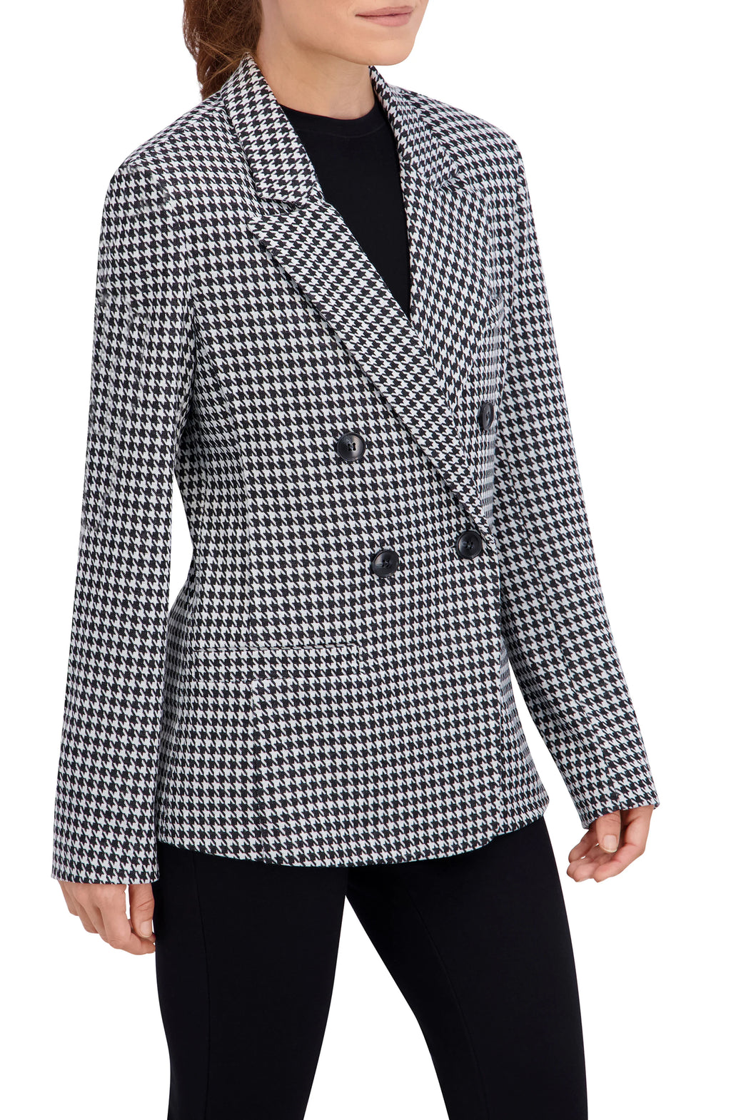 Double Breasted Plaid Unlined Blazer