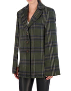 Vegan Cashmere Plaid Cape Jacket