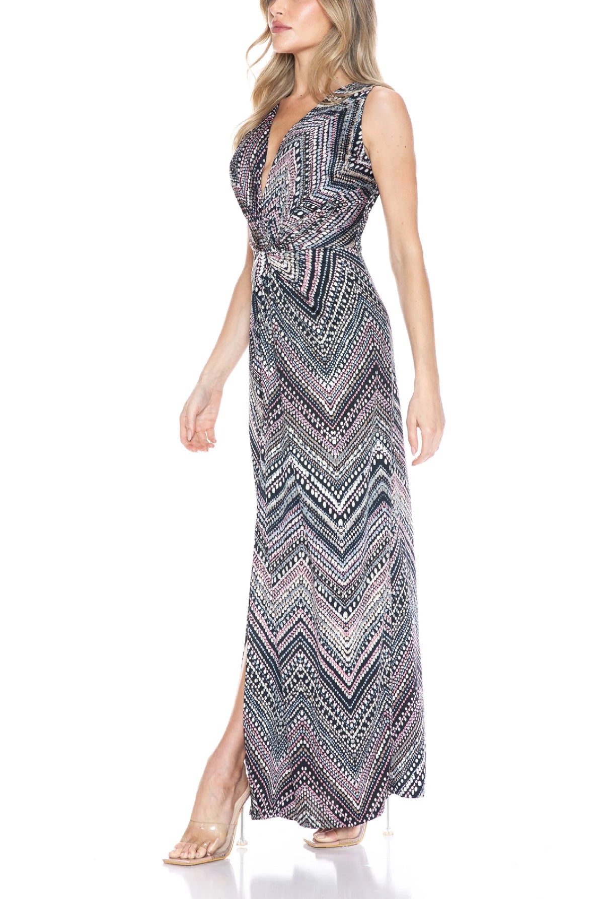 Printed Twist Front Dress