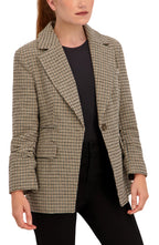 Ruched Sleeve Plaid Blazer