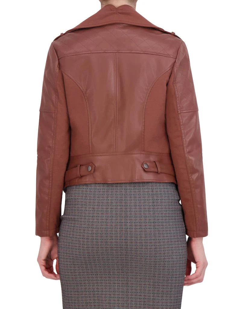 Mix Media Drape Front Moto