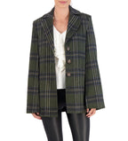 Vegan Cashmere Plaid Cape Jacket
